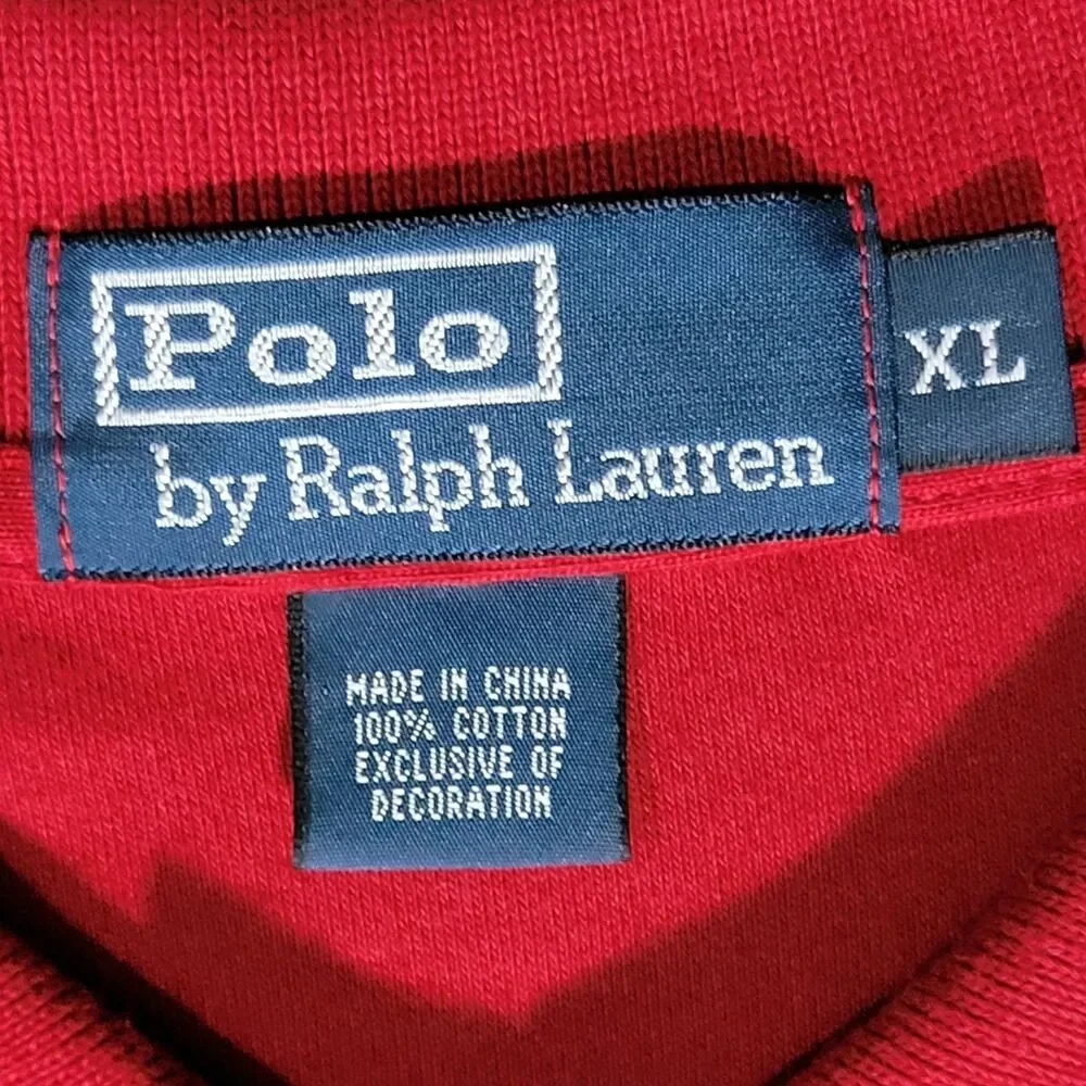 RALPH LAUREN MENS LONG SLEEVES SOFT COTTON POLO SHIRT  RED SZ  XL